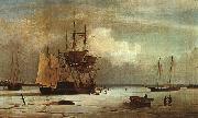 Fitz Hugh Lane Ships Stuck in Ice off Ten Pound Island, Gloucester Sweden oil painting reproduction